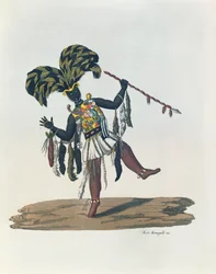 Griot da Senegâmbia (Senegal), de &39;O Traje Antigo ou Moderno&39;, c.1820